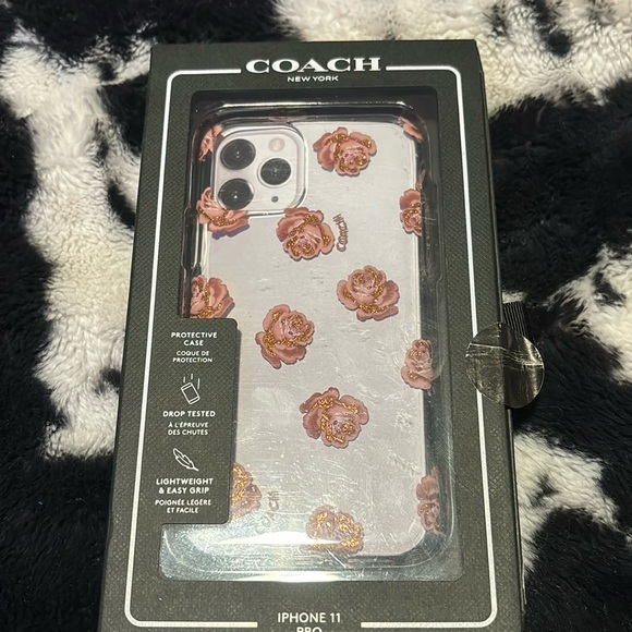 Coach iPhone 11 Pro case floral pink glitter - Picture 2 of 7